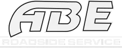 A black and white logo for abe roadside service