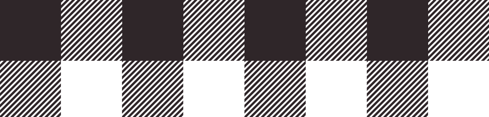 Gray diagonal striped pattern with a black-and-white checkered band on the left