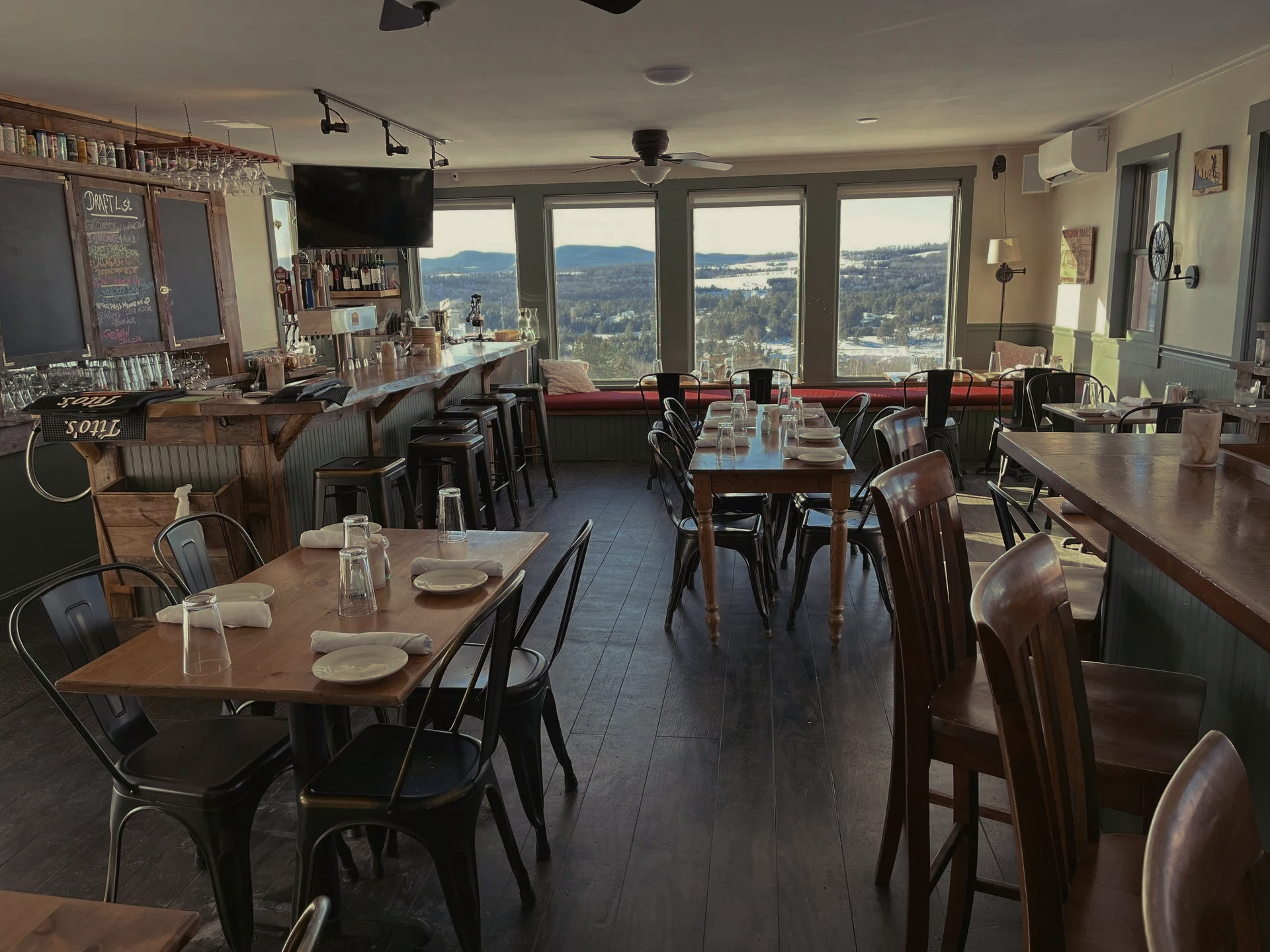 Casual fine dining, local ingredients, and the best sunset view in the Northeast Kingdom