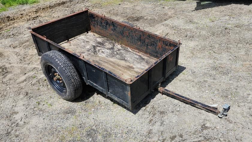 Black utility trailer.