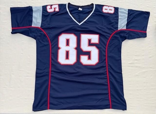 Navy blue football jersey with white and red accents, featuring the number 85.