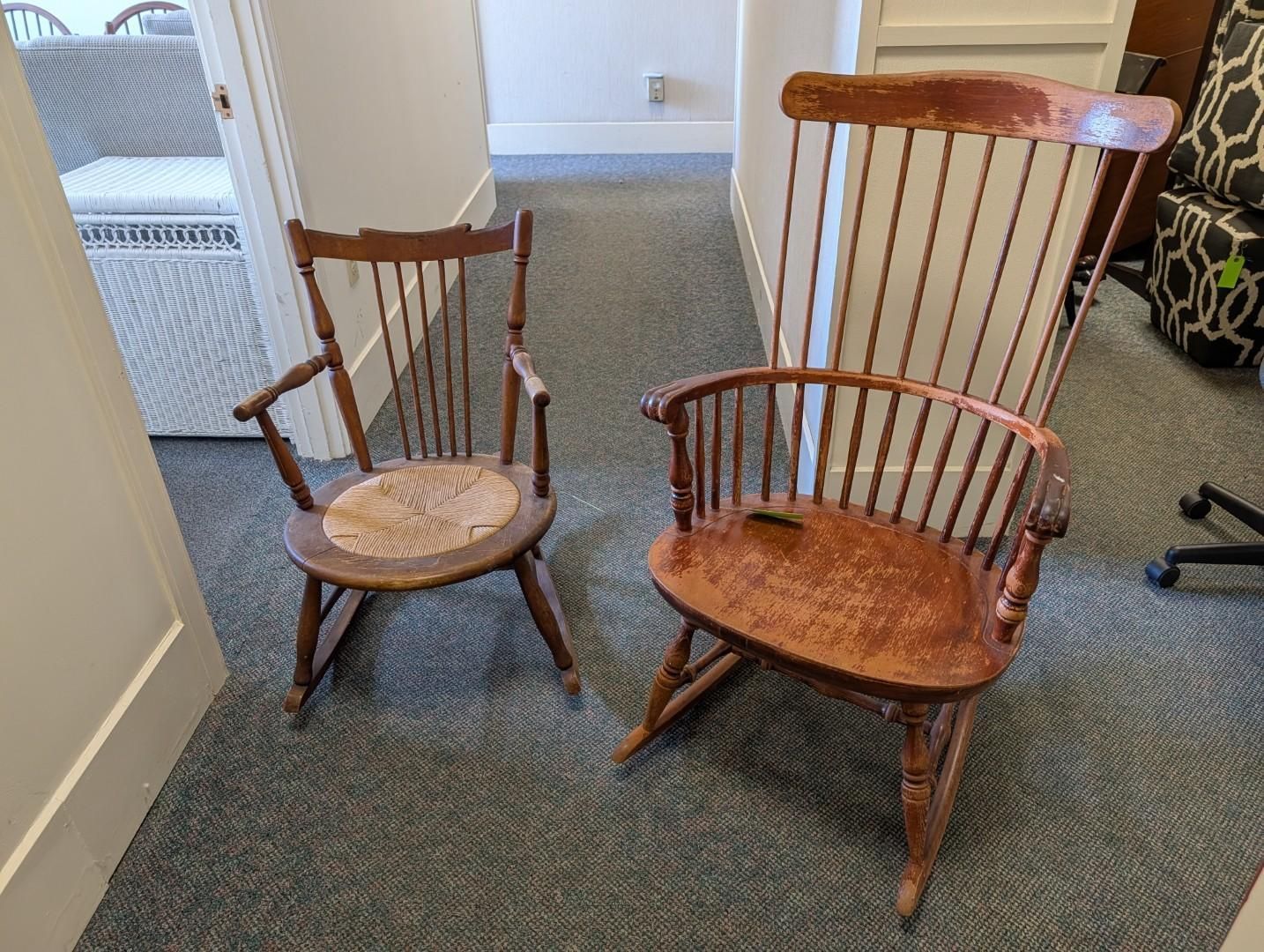 Two small wooden chairs