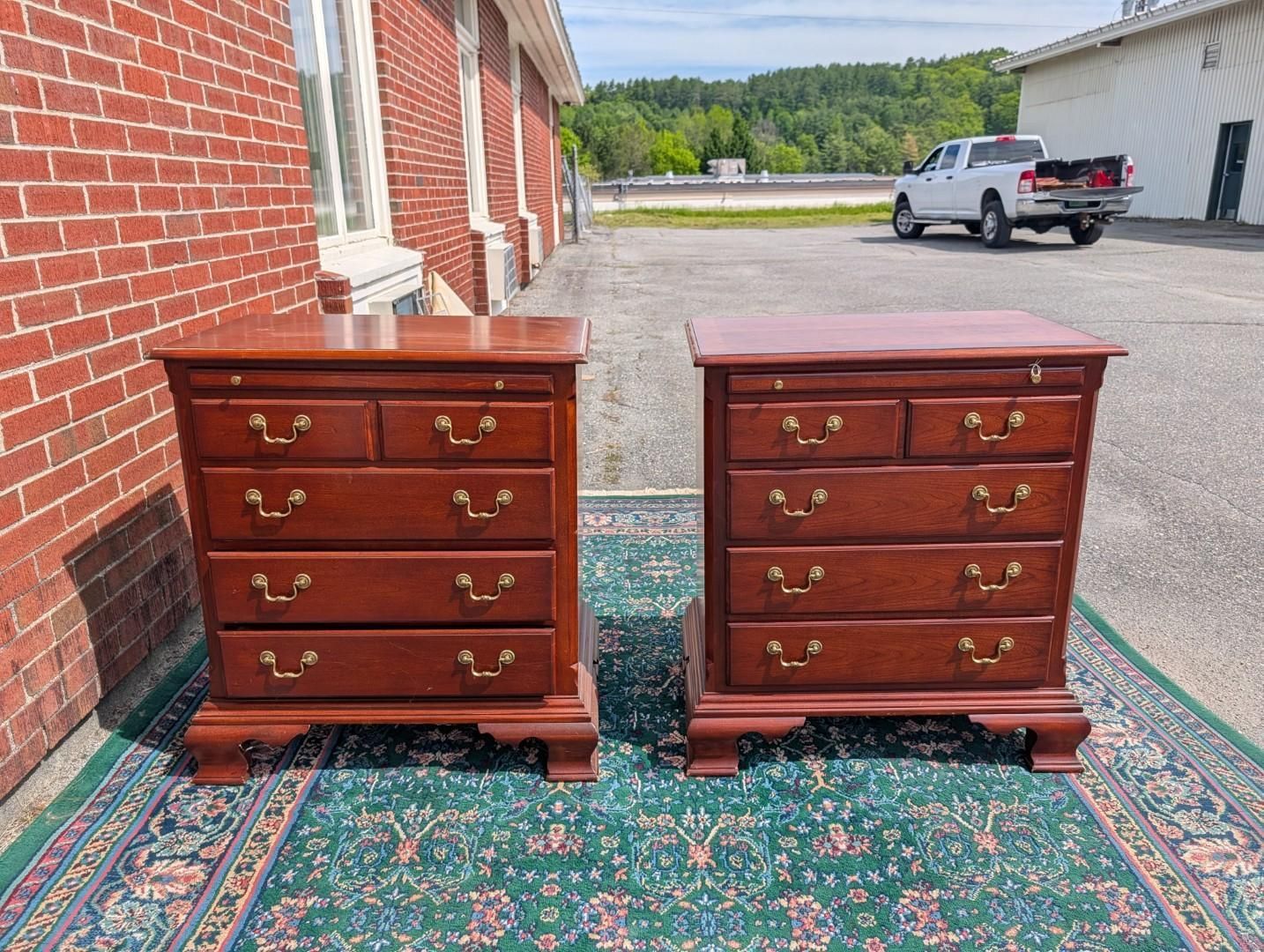 Two matching cherry wood dressers