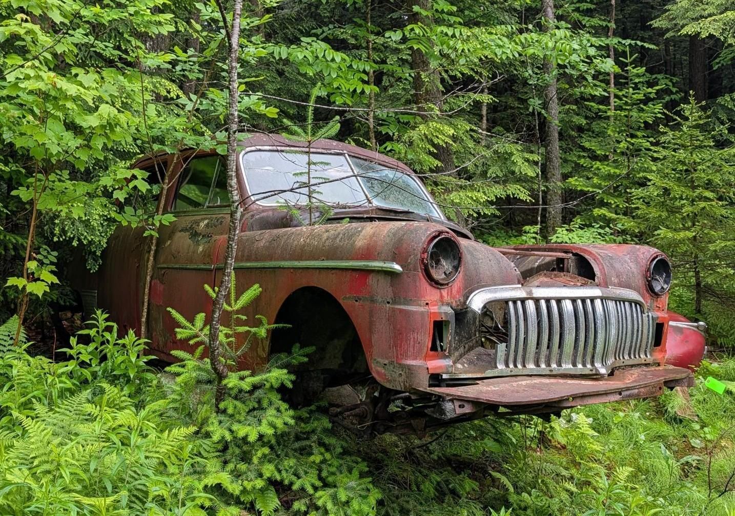 vintage car with red paint