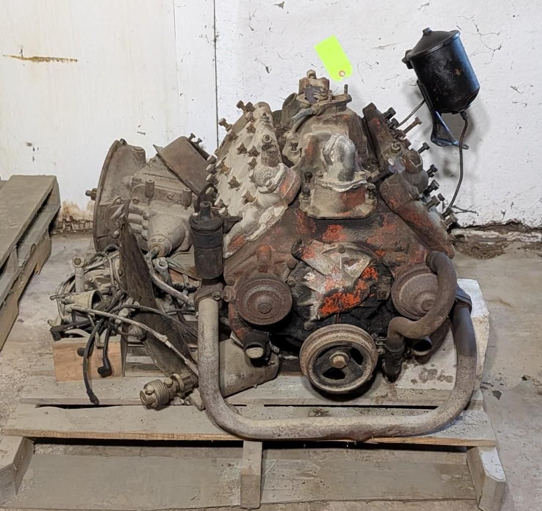 engine on a pallet