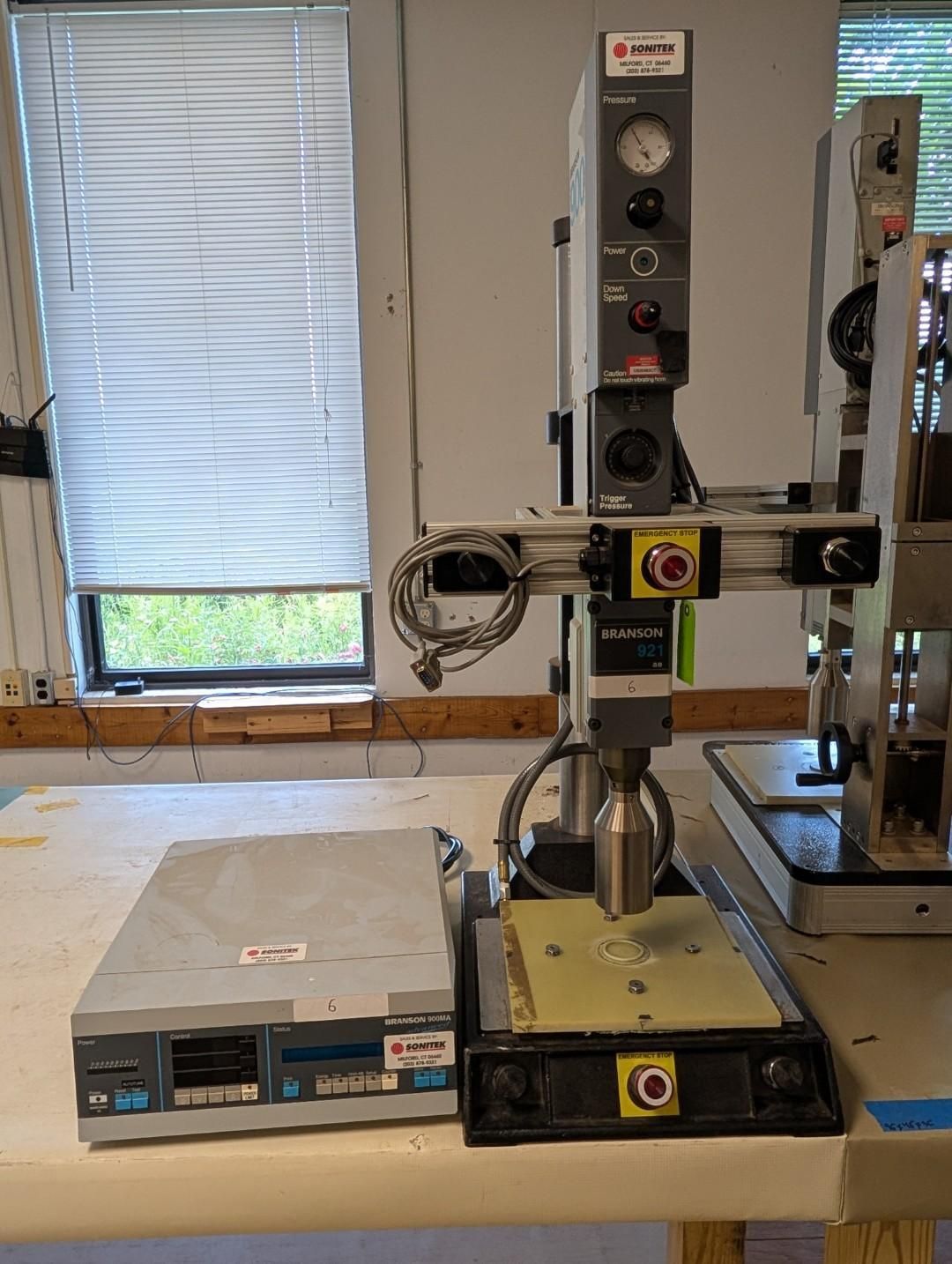 Lab bench with testing equipment