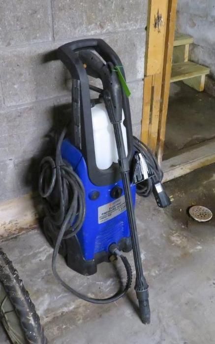 Blue and black pressure washer.