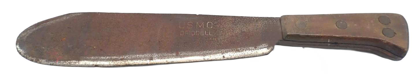 Rusty knife with a wooden handle.