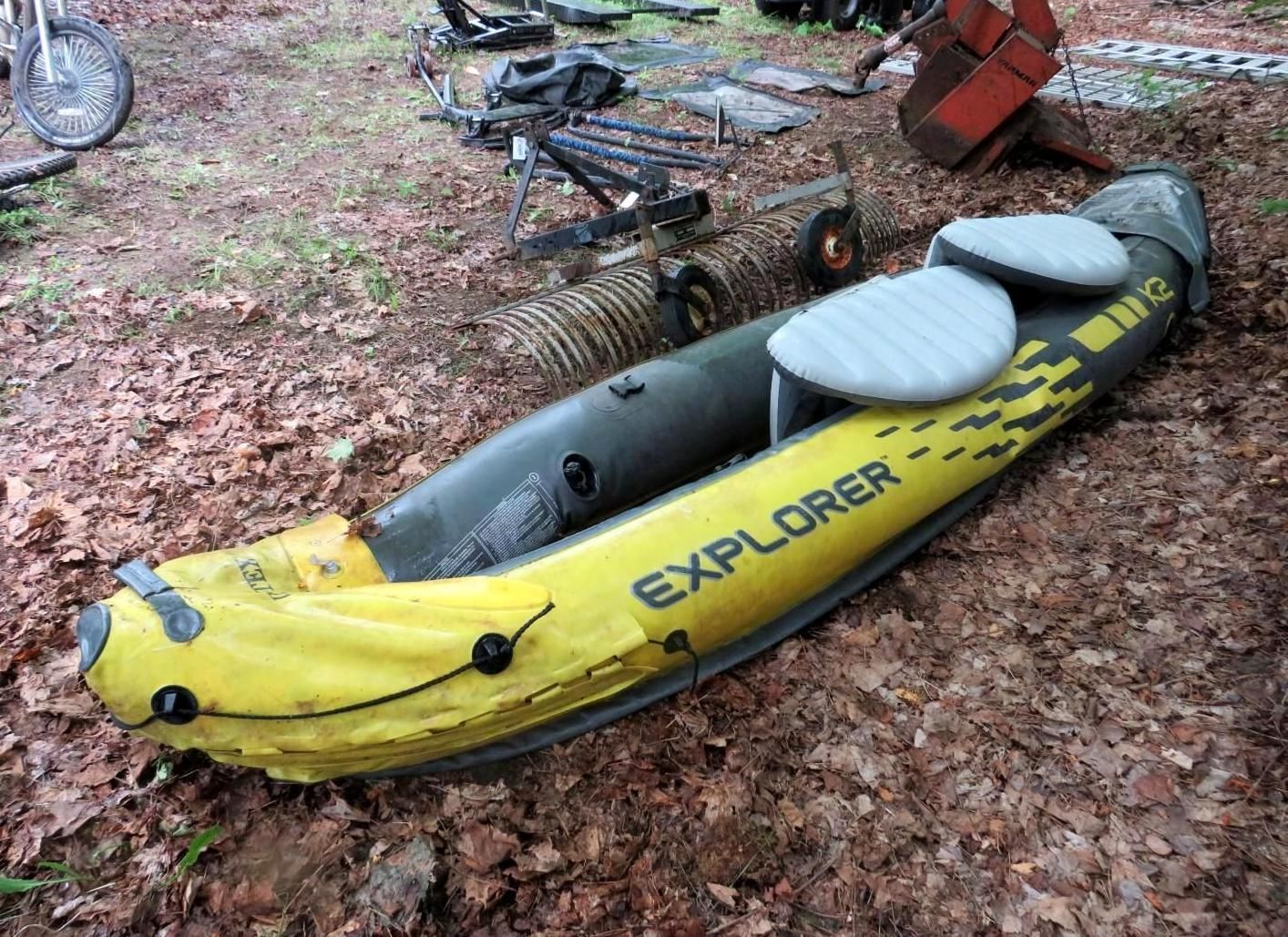 Yellow and dark gray inflatable