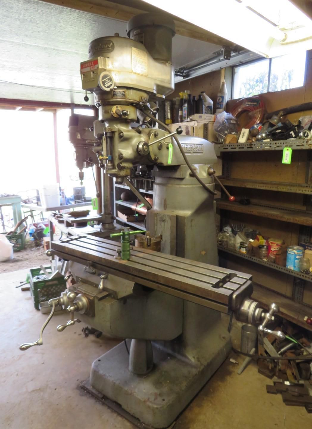 A large, gray milling machine.