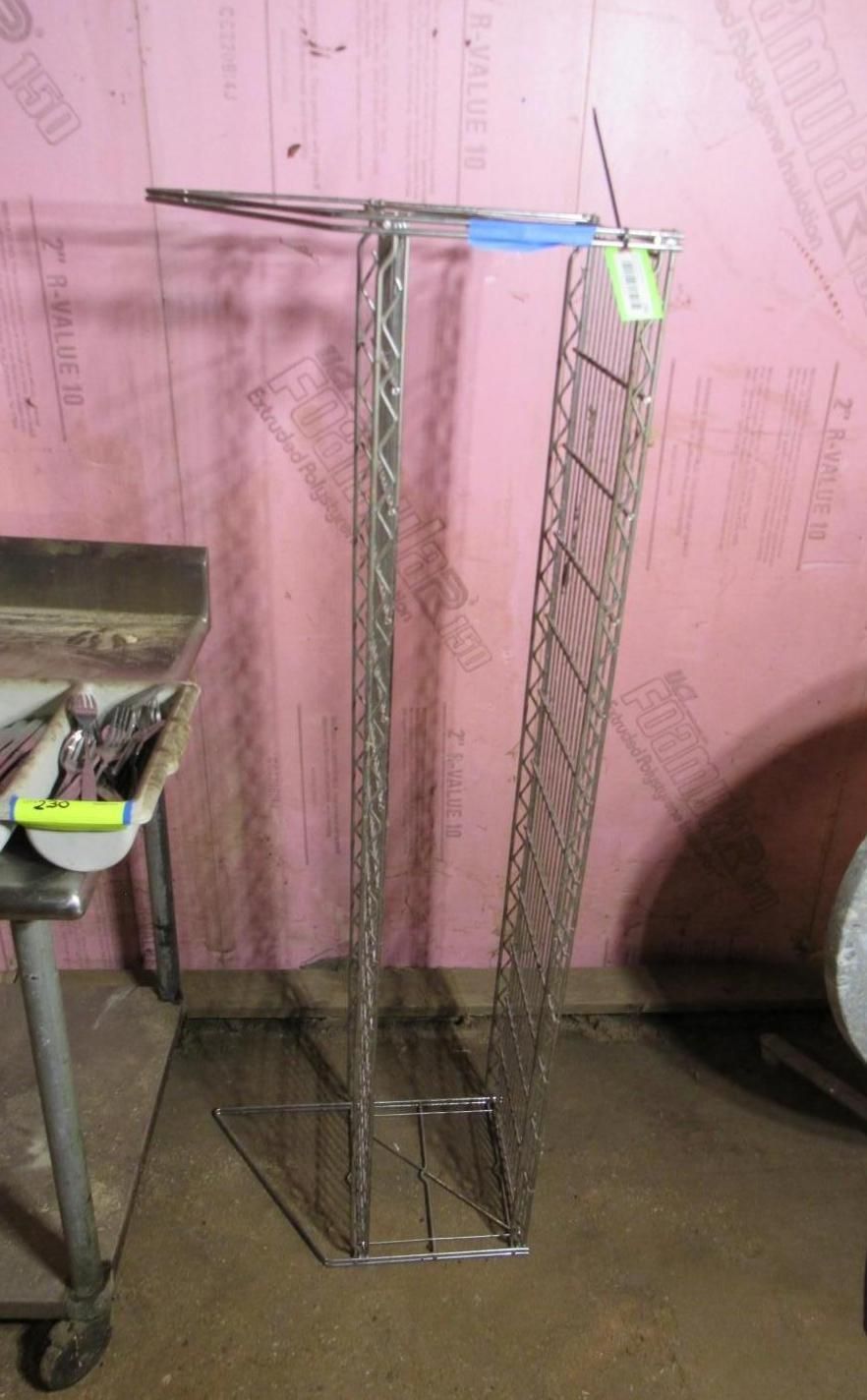 Metal wire storage rack.