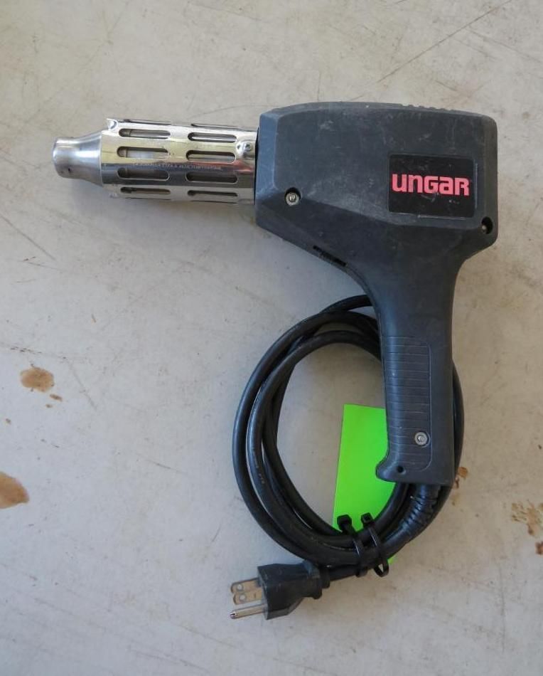 Black Ungar heat gun with a long power cord and a metal nozzle.