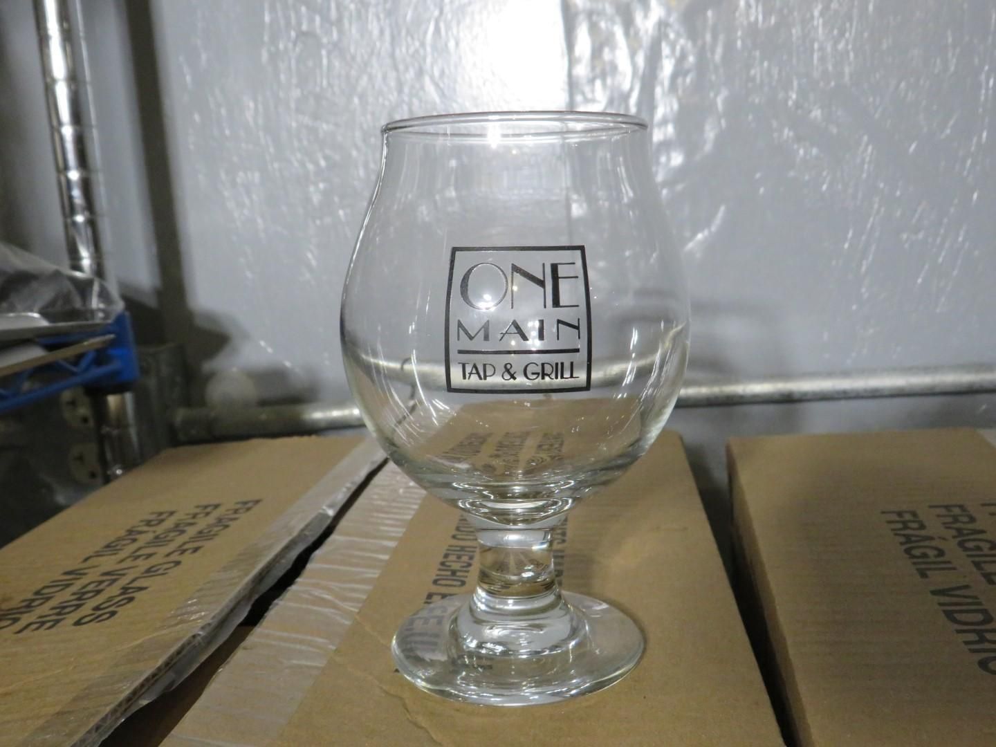 Clear stemmed glass with