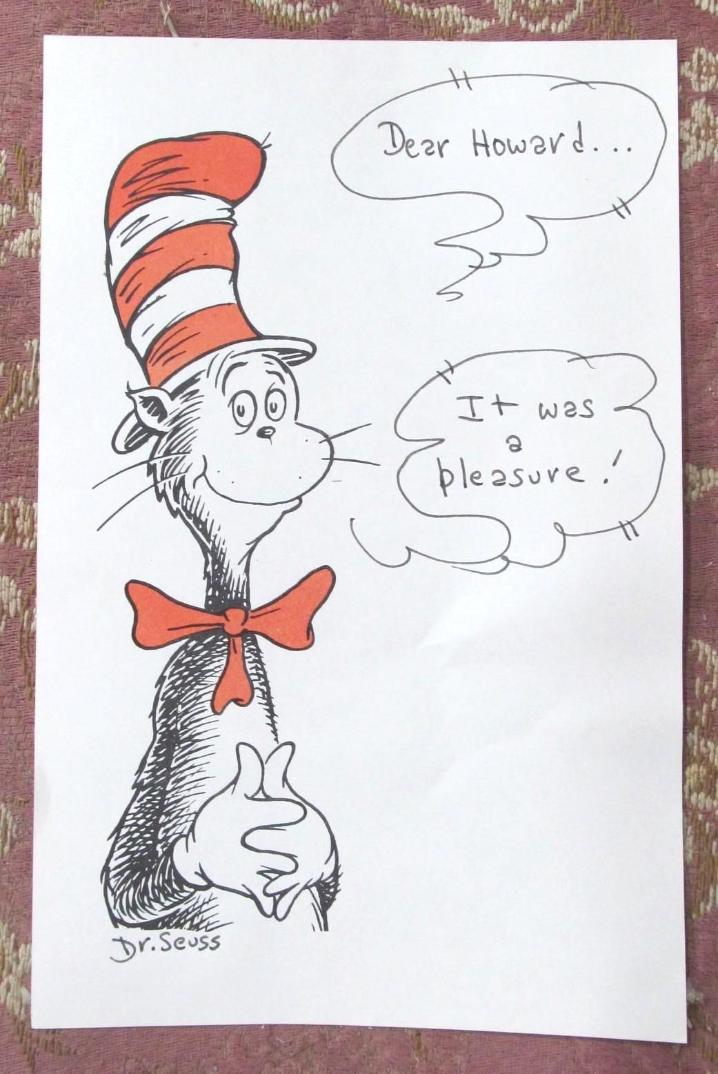 Cat in the Hat drawing saying