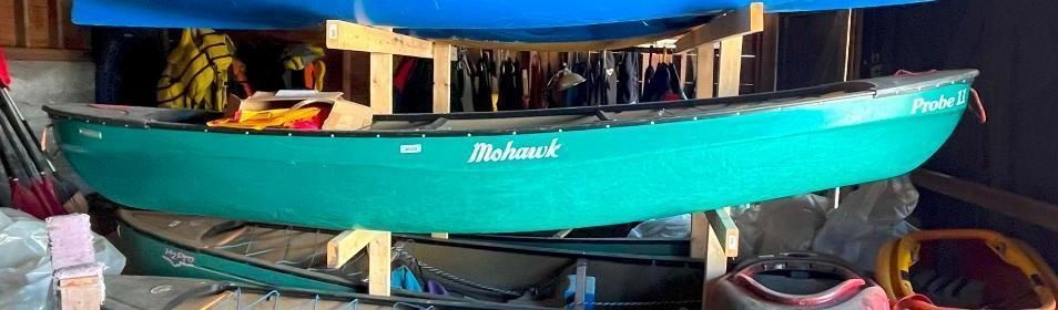 A green canoe named 