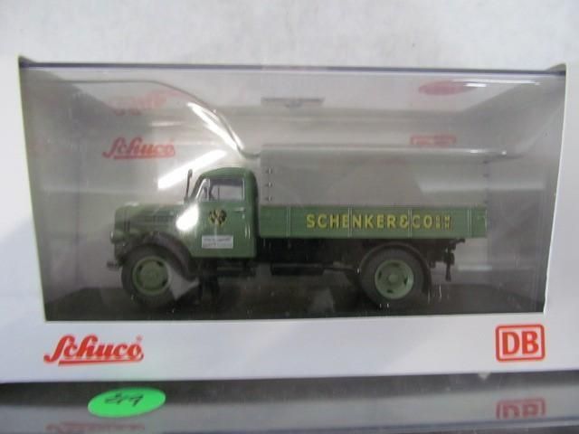 Green Schuco model truck with