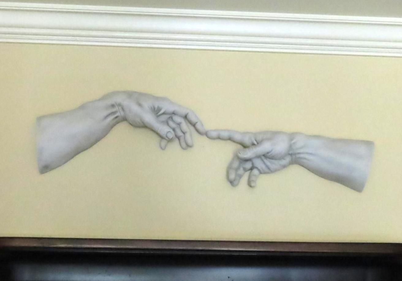 Sculpted hands of