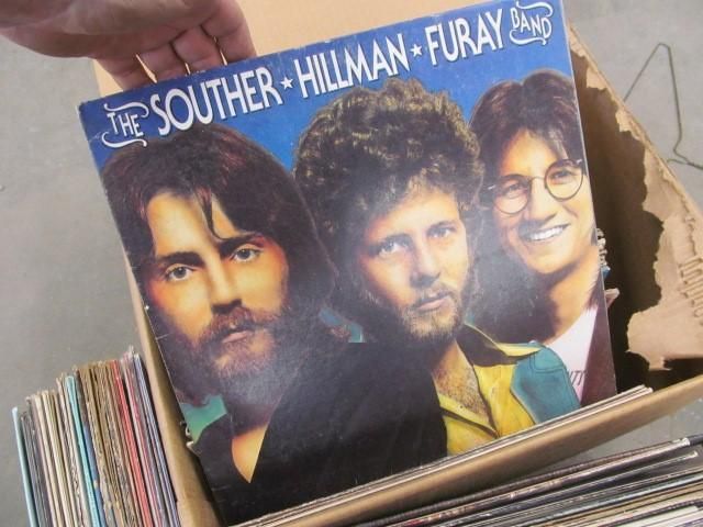 Vinyl record album cover: Souther-Hillman-Furay Band in a box with other records.