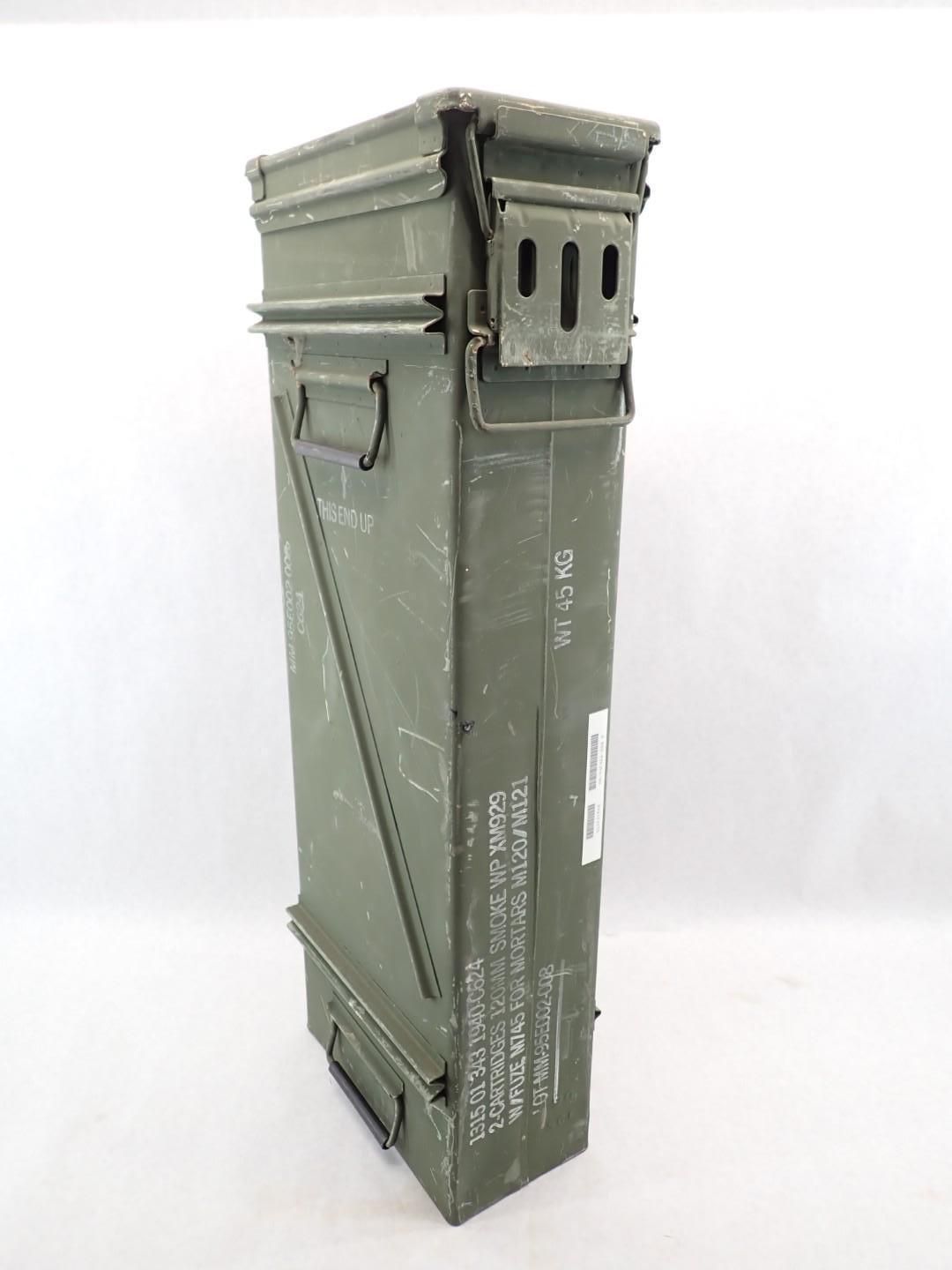 Olive drab military ammo box