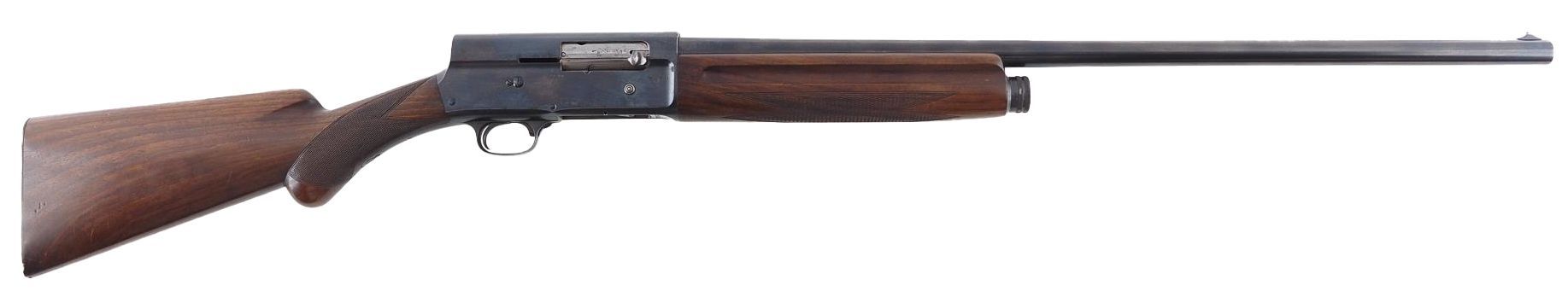 A brown and black shotgun.