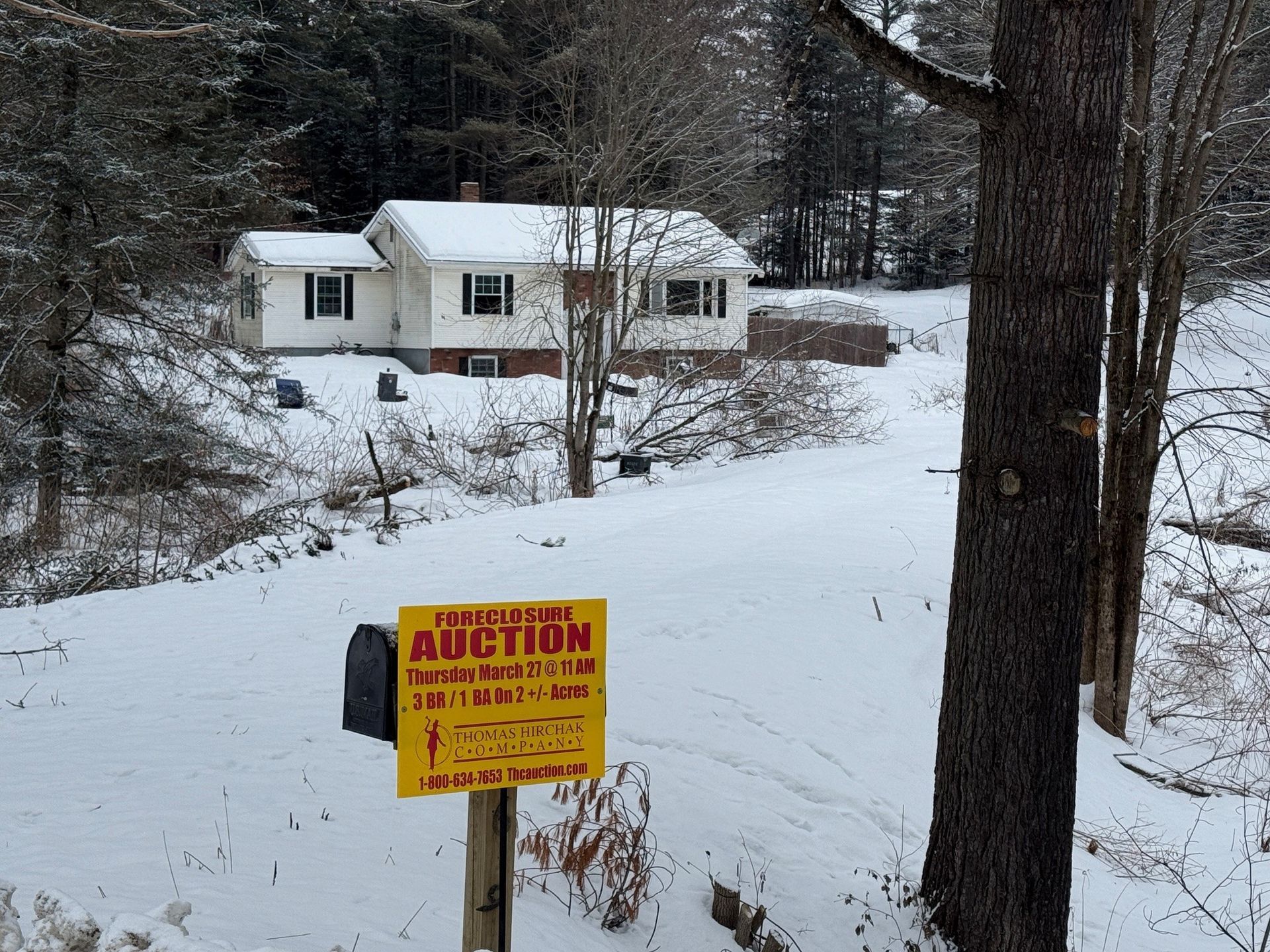 House in snowy landscape with 