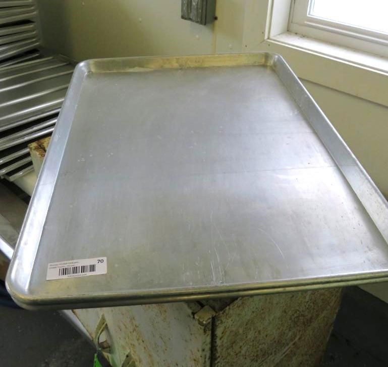 A large, rectangular metal baking sheet.