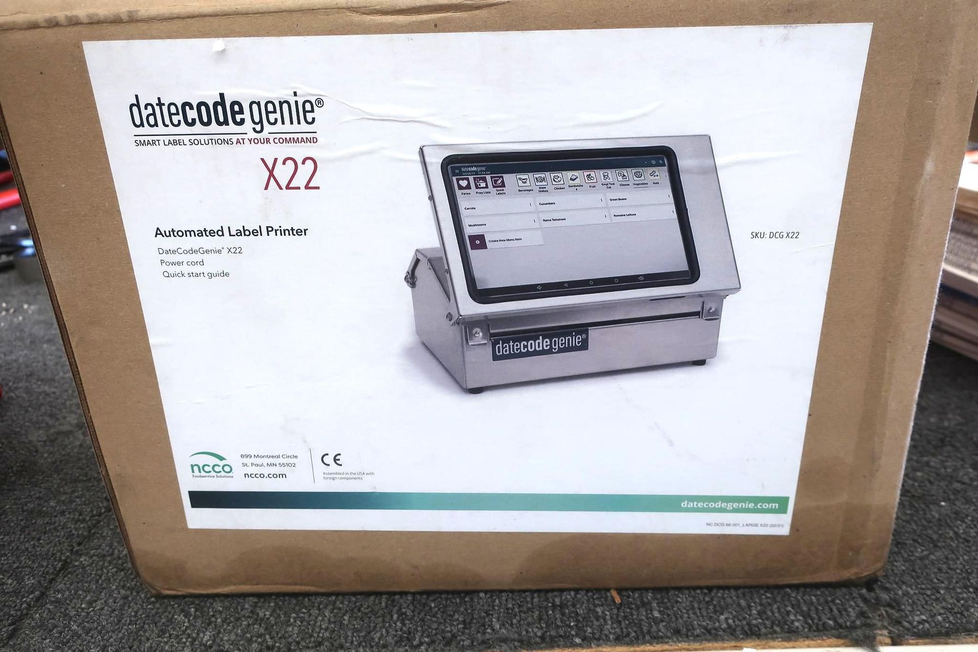 Box with a gatecode genie X22 machine on it.
