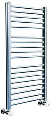 Chrome towel warmer with horizontal bars.