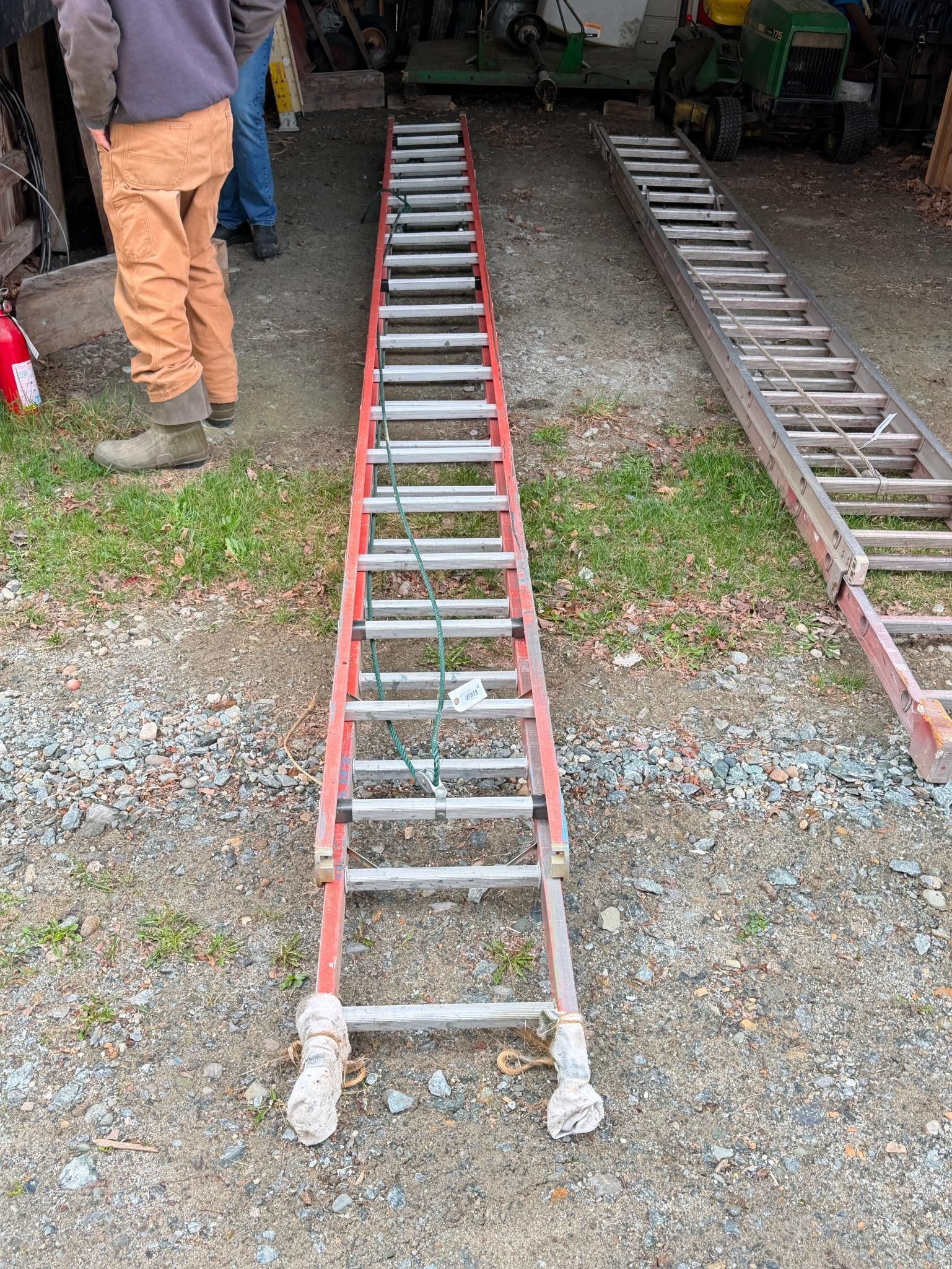 Two metal ladders