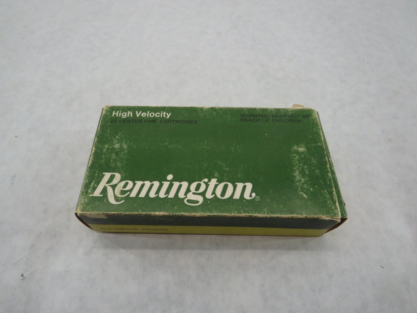 Green Remington ammunition box.