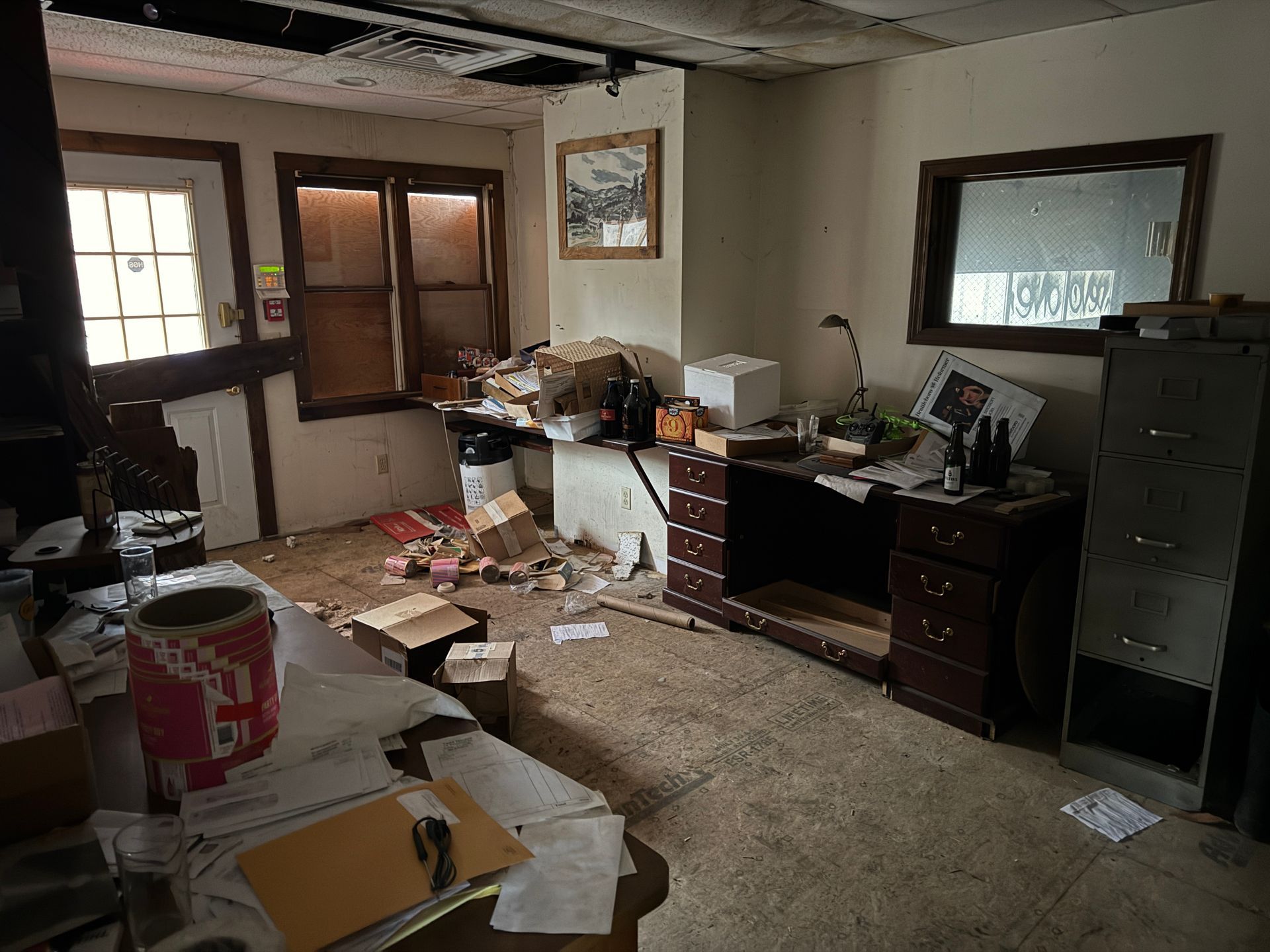 Office space with other items and desk.