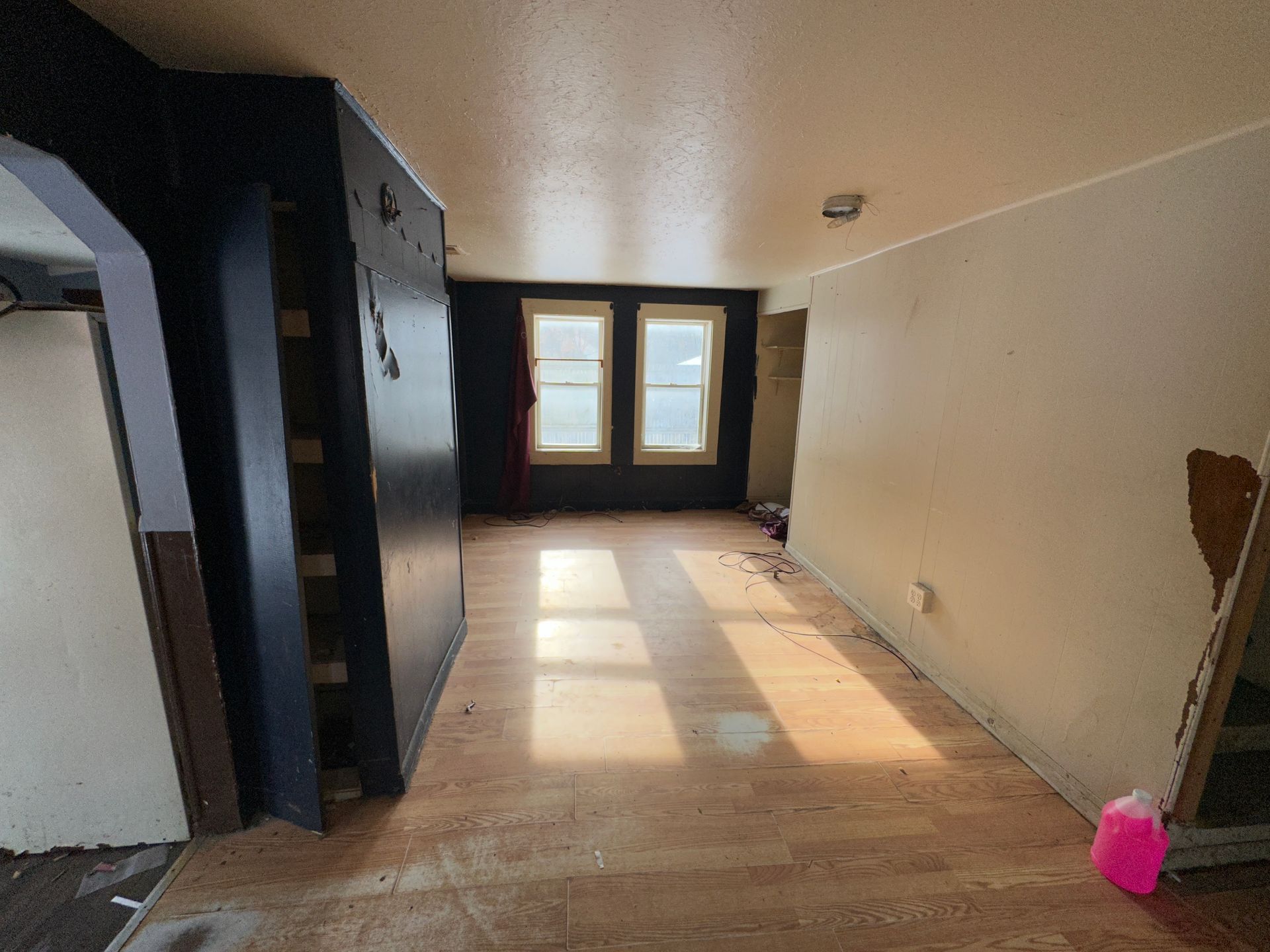 Interior view of a room with sunlight.