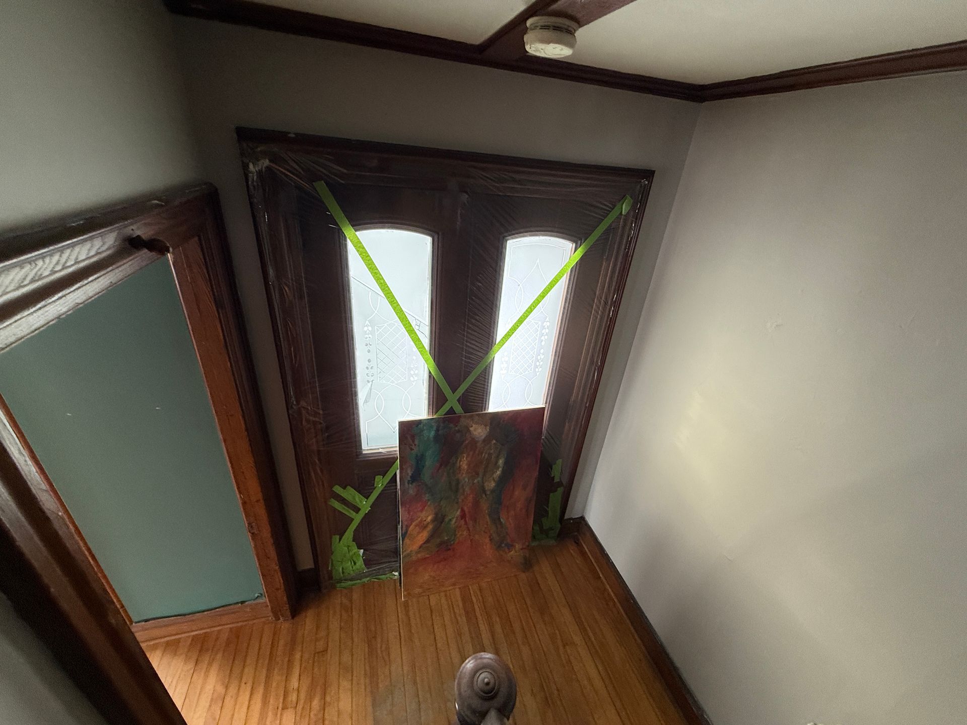 Wooden doorway.