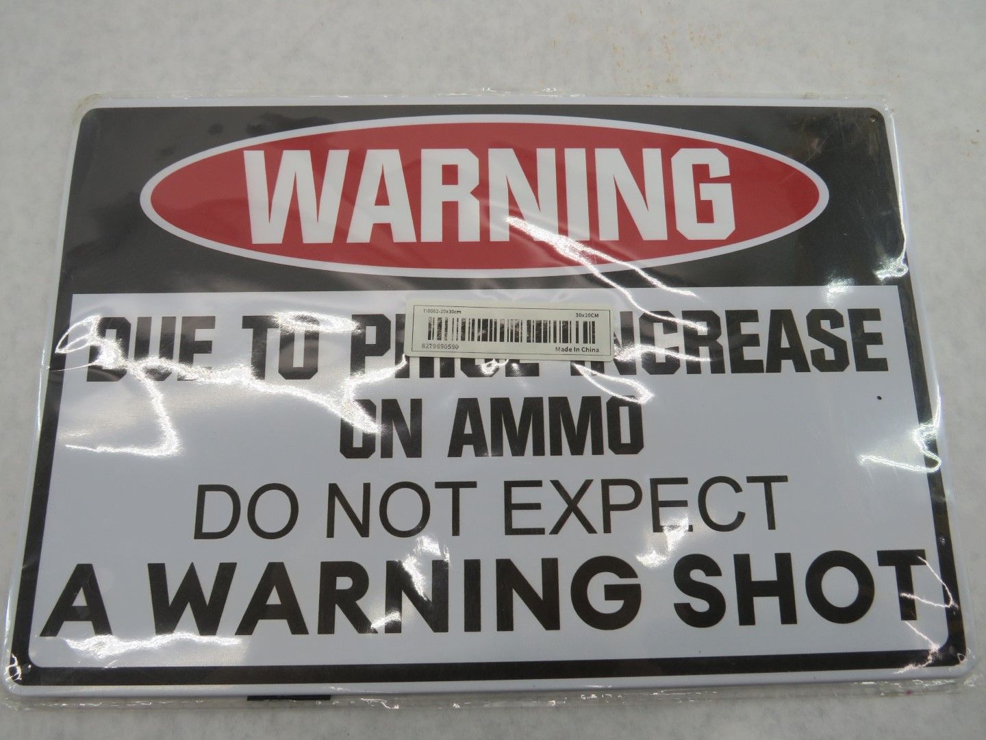Warning sign: 