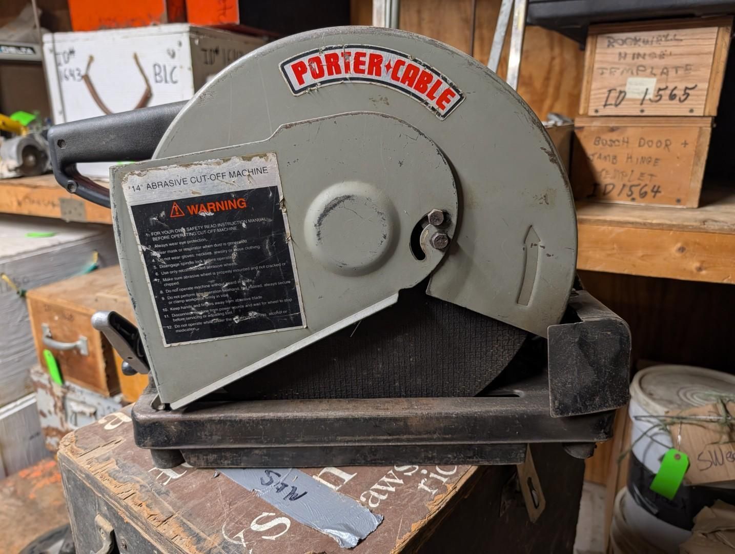 Gray bench grinder on a workbench
