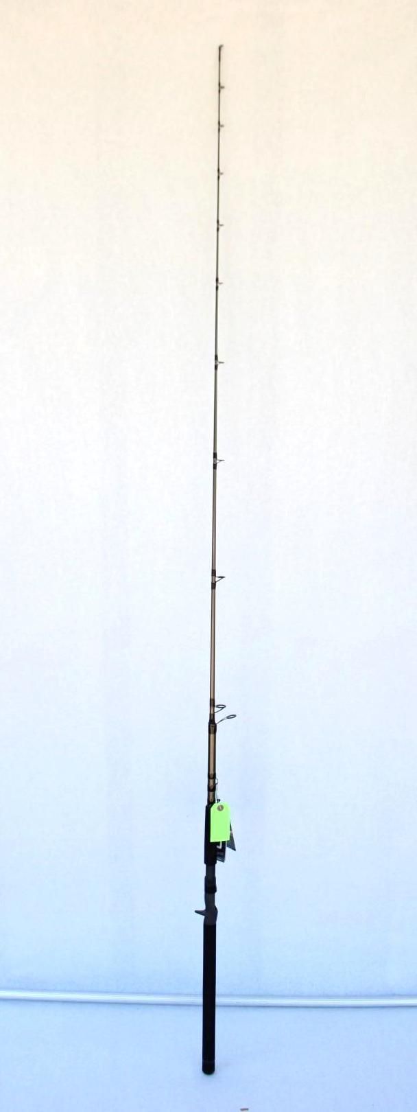 a tall fishing rod on a plain white background.