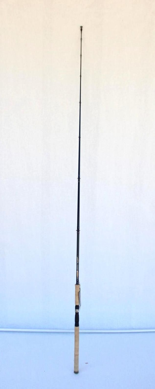 Tall fishing rod standing upright against a plain white background.