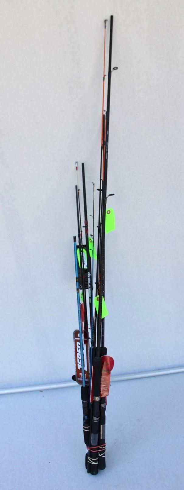 Two fishing rods standing upright