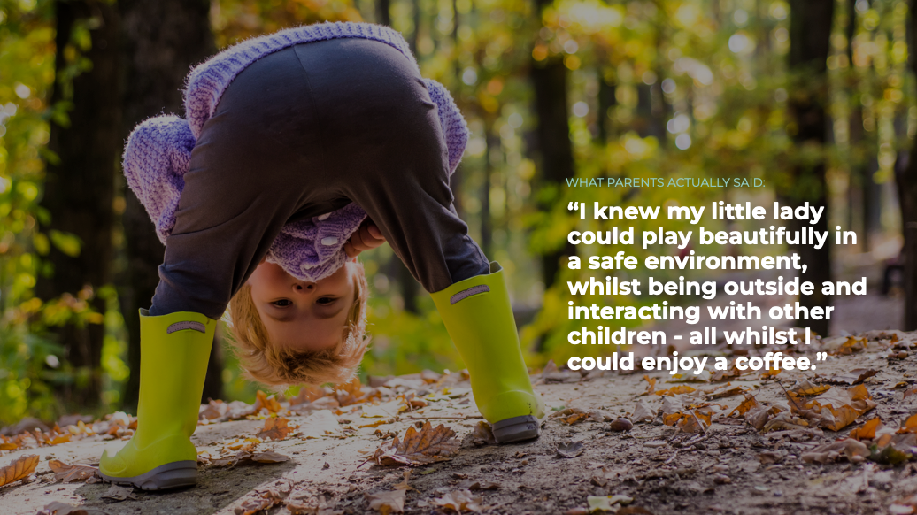 Child upside down with quote