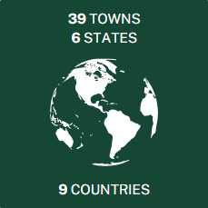 graphic noting students come for 39 towns and 6 states