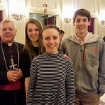 image of students with bishop 