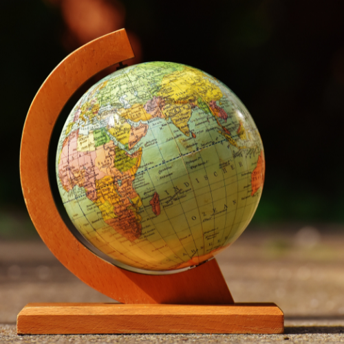 world globe on a desk