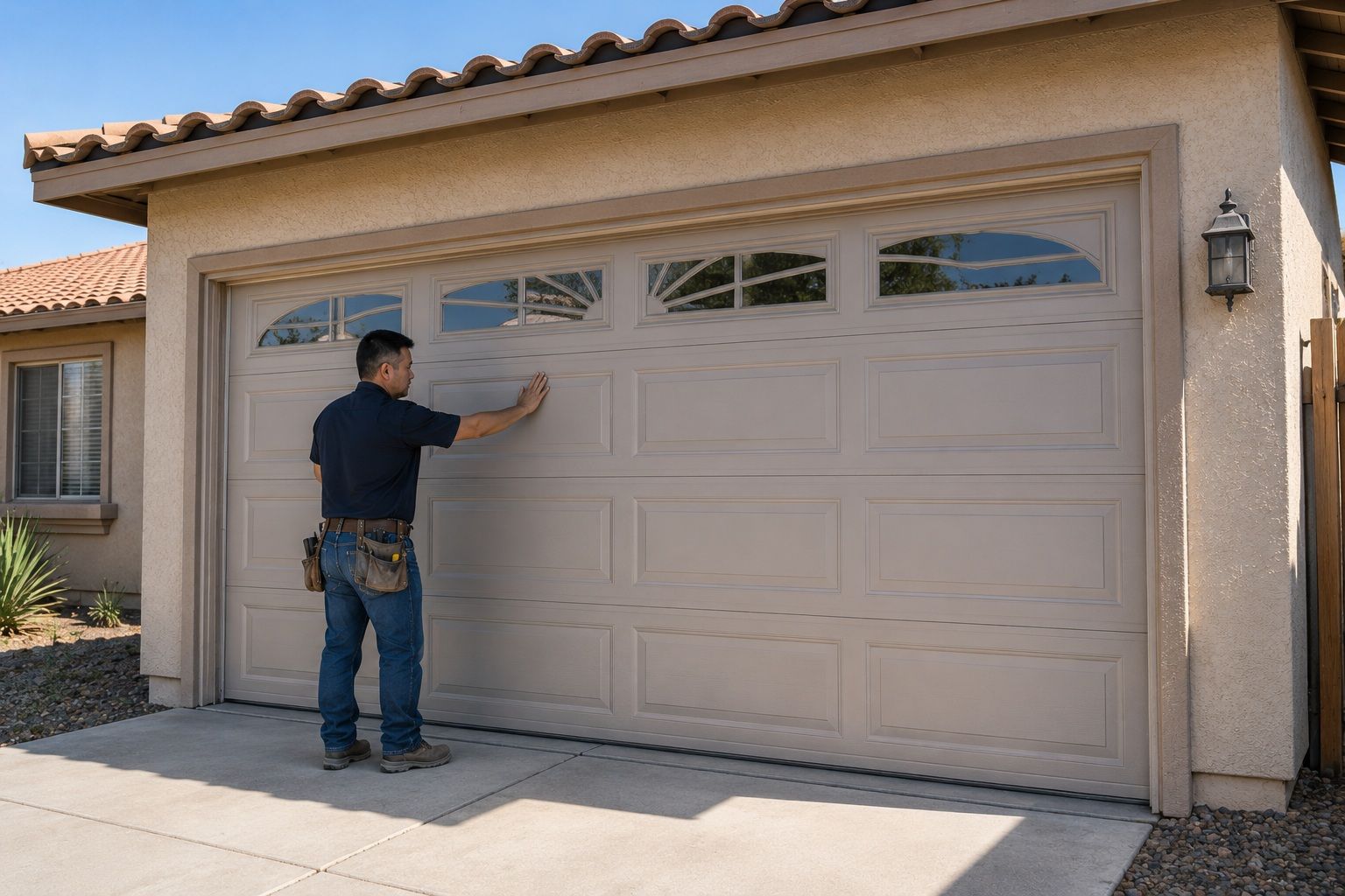 Residential garage door repair project completed at a Tulare, CA home