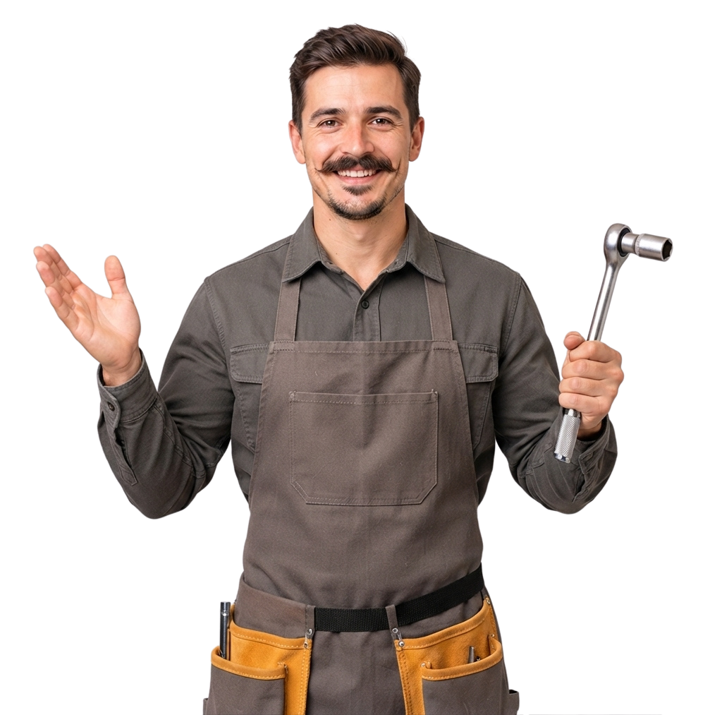 residential garage door repair technician working at a home in Tulare