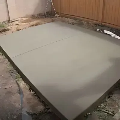 Freshly Poured Concrete Shed Slab for a Rental Property in North Dunedin.