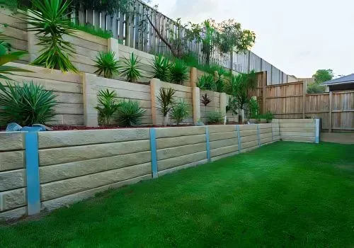 Attractive timber retaining wall, newly constructed in St. Clair, Dunedin.