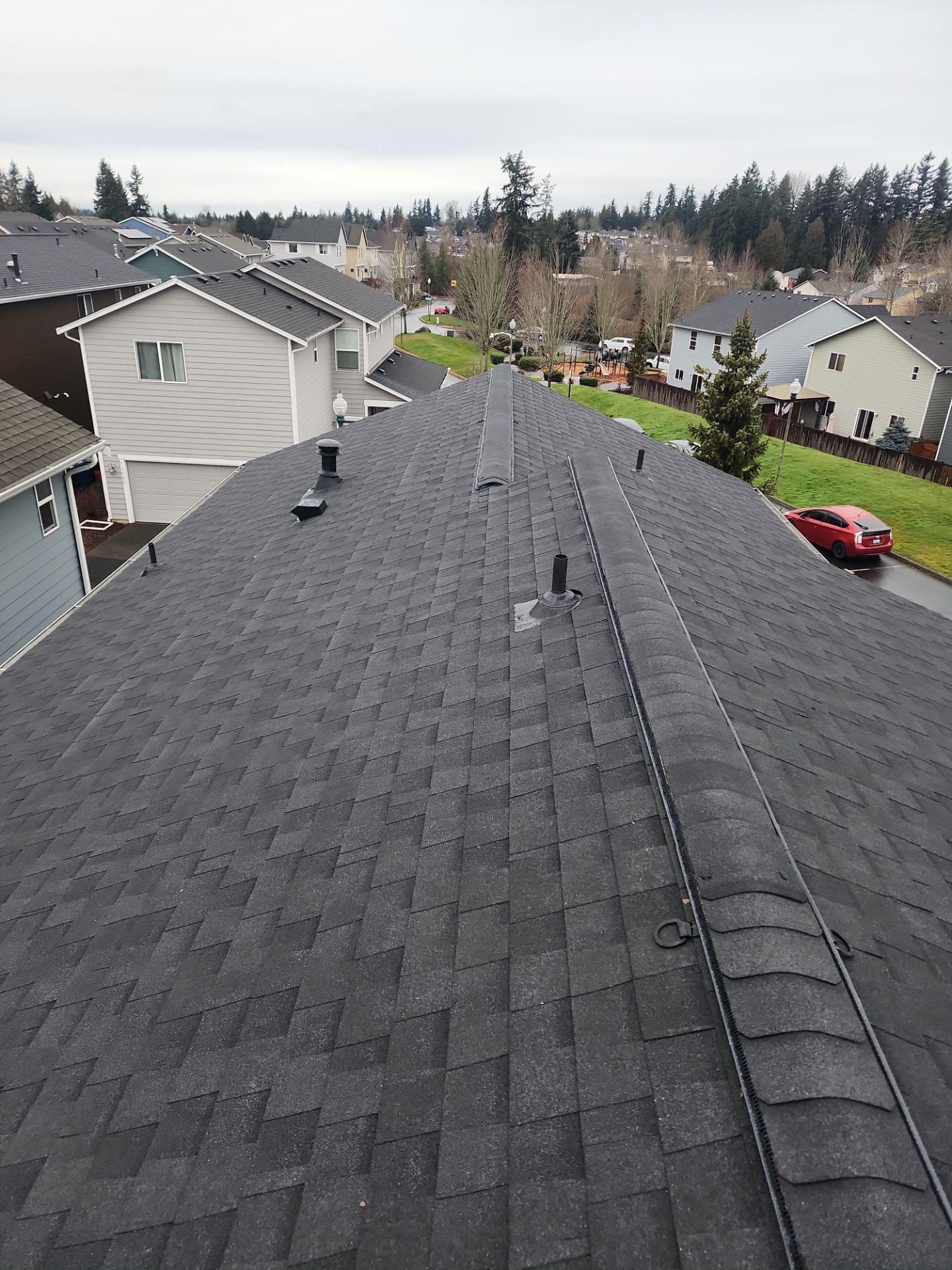 New shingle roof installed