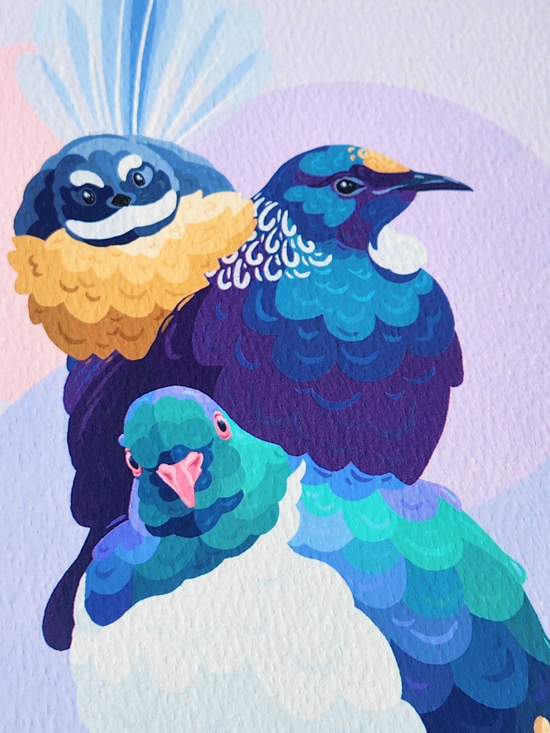 Native NZ Bird Ice Cream Fine Art Print
