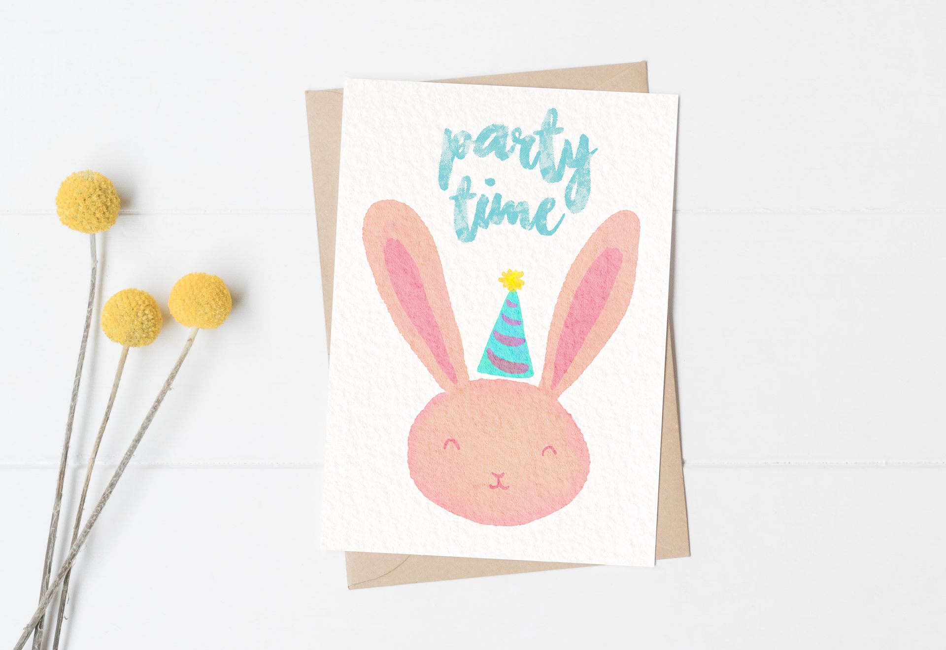 Watercolour Bunny Greeting Cards - 5 Design Options