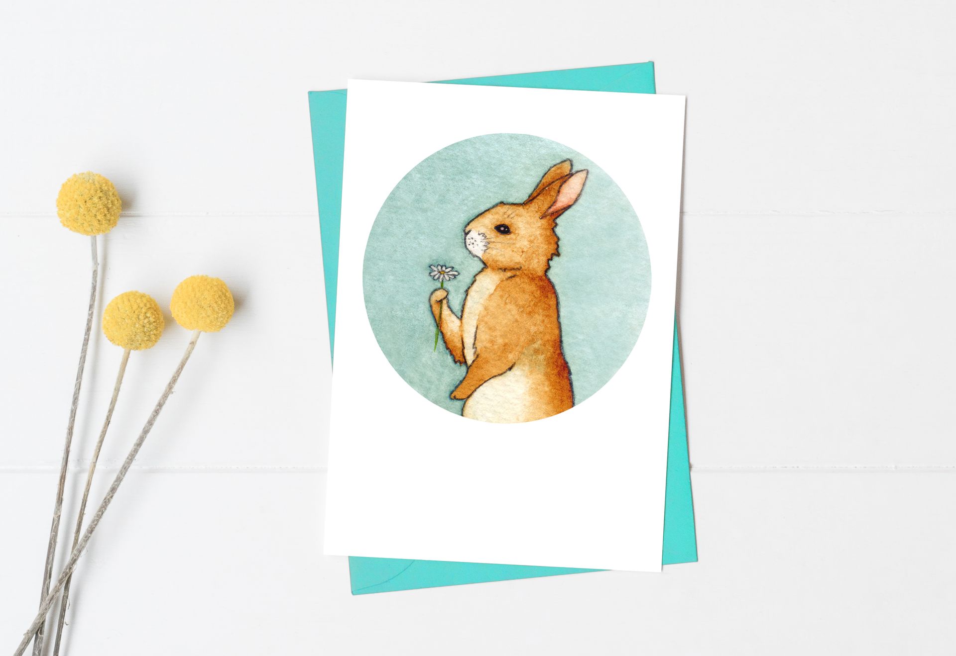 Circle Bunny Greeting Card